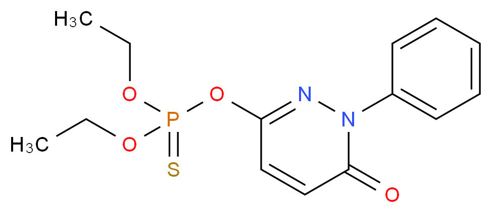 ethyl 6-oxo-1-phenyl-1,6-dihydropyridazin-3-yl ethoxy(sulfanylidene)phosphonite_分子结构_CAS_119-12-0