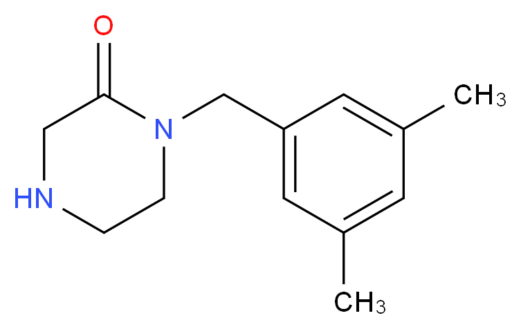 1-[(3,5-dimethylphenyl)methyl]piperazin-2-one_分子结构_CAS_1177344-72-7