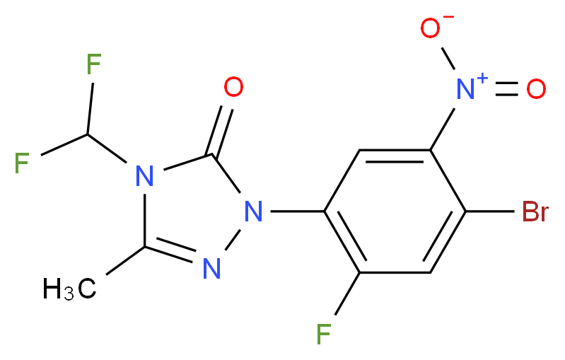 2-(4-bromo-2-fluoro-5-nitrophenyl)-4-(difluoromethyl)-2,4-dihydro-5-methyl-3h-1,2,4-triazol-3-one_分子结构_CAS_111992-11-1)