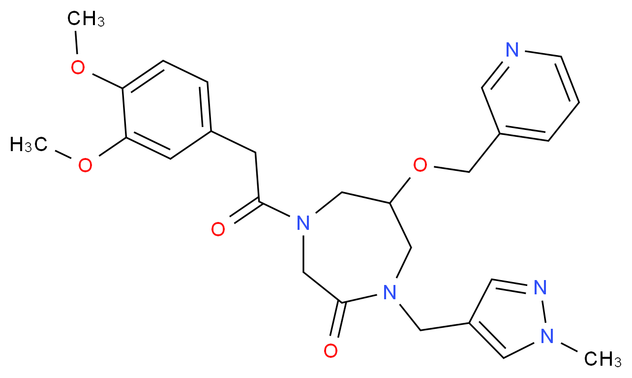 4-[(3,4-dimethoxyphenyl)acetyl]-1-[(1-methyl-1H-pyrazol-4-yl)methyl]-6-(3-pyridinylmethoxy)-1,4-diazepan-2-one_分子结构_CAS_)