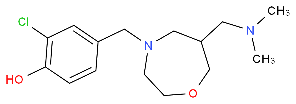 2-chloro-4-({6-[(dimethylamino)methyl]-1,4-oxazepan-4-yl}methyl)phenol_分子结构_CAS_)