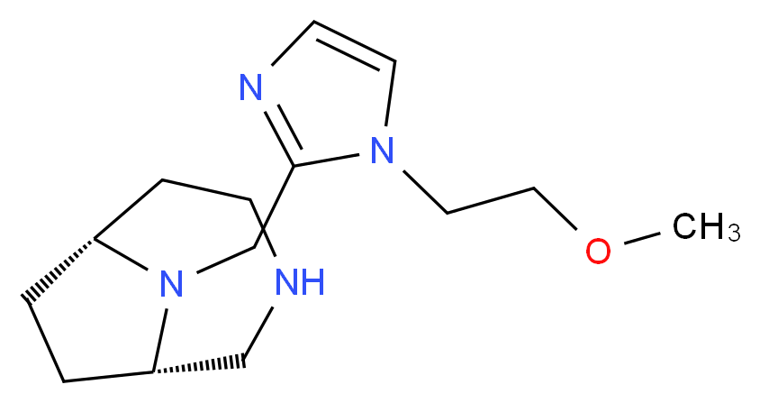 (1S*,6R*)-9-{[1-(2-methoxyethyl)-1H-imidazol-2-yl]methyl}-3,9-diazabicyclo[4.2.1]nonane_分子结构_CAS_)