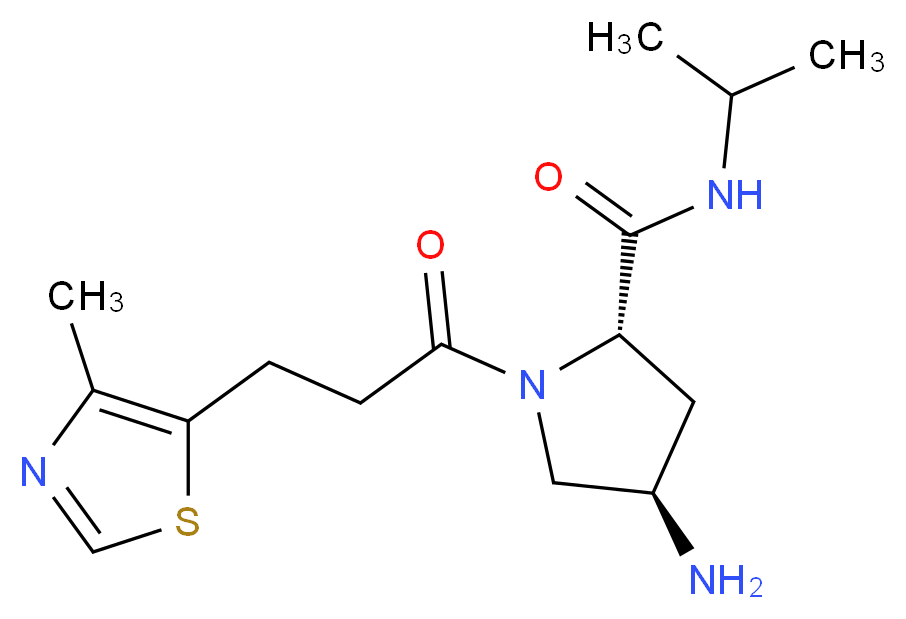 (4R)-4-amino-N-isopropyl-1-[3-(4-methyl-1,3-thiazol-5-yl)propanoyl]-L-prolinamide_分子结构_CAS_)