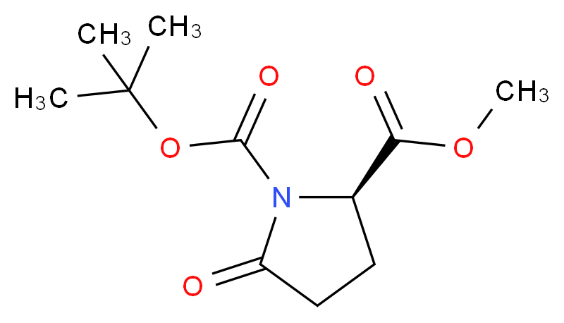 1-tert-butyl 2-methyl (2R)-5-oxopyrrolidine-1,2-dicarboxylate_分子结构_CAS_128811-48-3