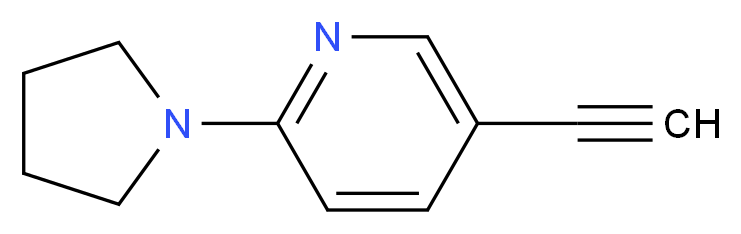 5-ethynyl-2-(pyrrolidin-1-yl)pyridine_分子结构_CAS_1196151-93-5)