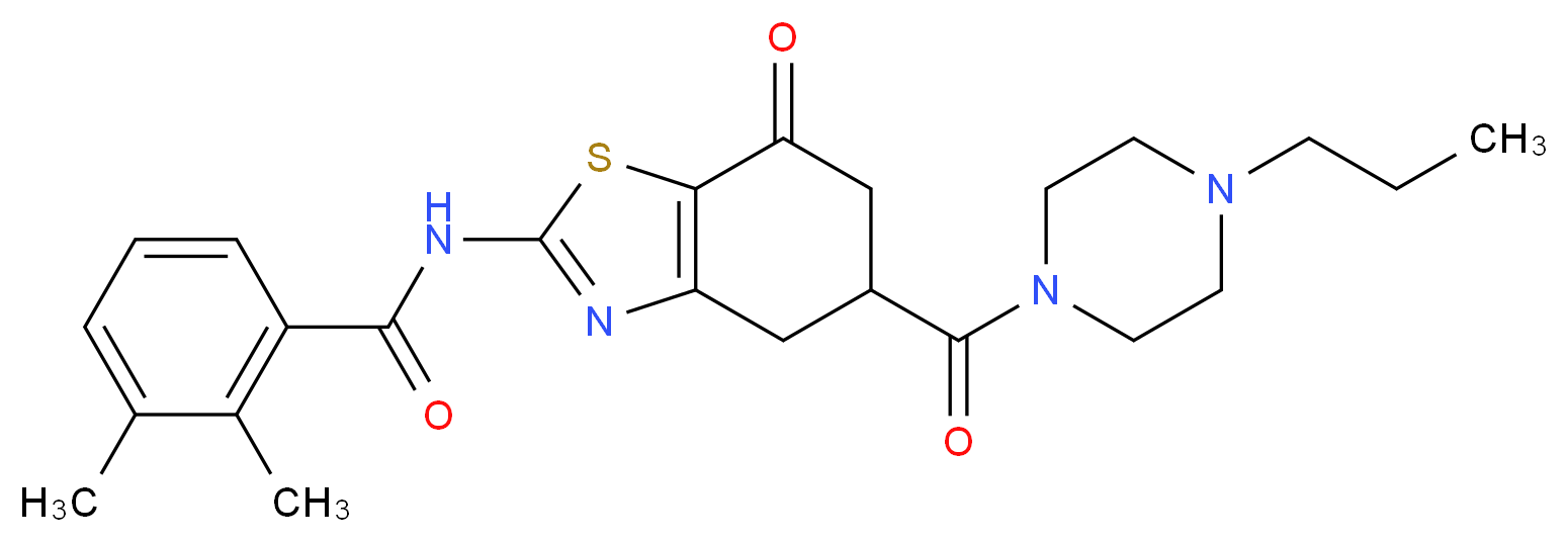 2,3-dimethyl-N-{7-oxo-5-[(4-propyl-1-piperazinyl)carbonyl]-4,5,6,7-tetrahydro-1,3-benzothiazol-2-yl}benzamide_分子结构_CAS_)