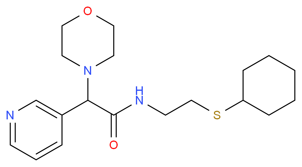 N-[2-(cyclohexylthio)ethyl]-2-(4-morpholinyl)-2-(3-pyridinyl)acetamide_分子结构_CAS_)