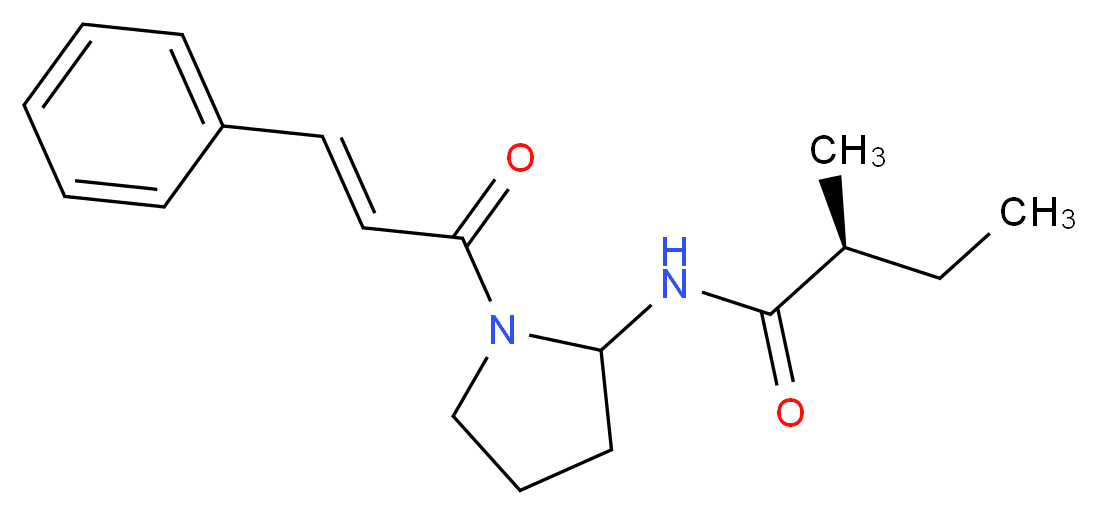 (2S)-2-methyl-N-{1-[(2E)-3-phenylprop-2-enoyl]pyrrolidin-2-yl}butanamide_分子结构_CAS_72755-20-5