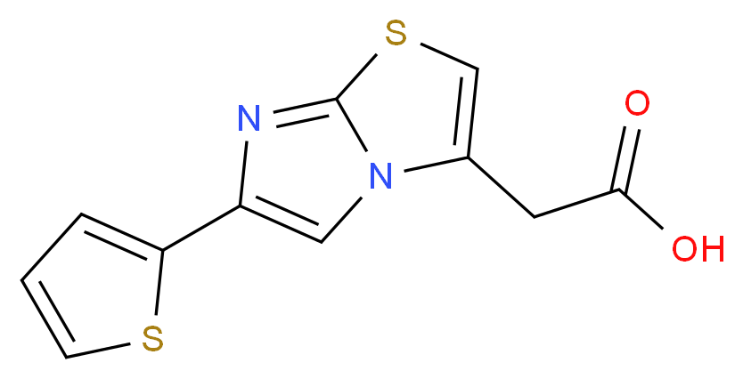 (6-thien-2-ylimidazo[2,1-b][1,3]thiazol-3-yl)acetic acid_分子结构_CAS_878259-87-1)