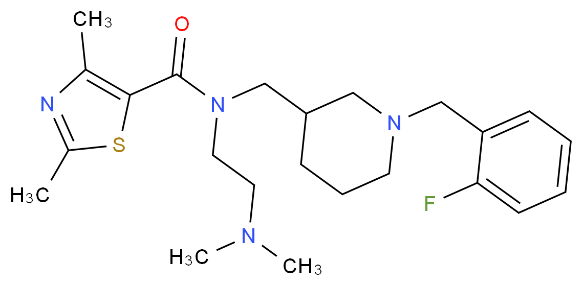 N-[2-(dimethylamino)ethyl]-N-{[1-(2-fluorobenzyl)-3-piperidinyl]methyl}-2,4-dimethyl-1,3-thiazole-5-carboxamide_分子结构_CAS_)