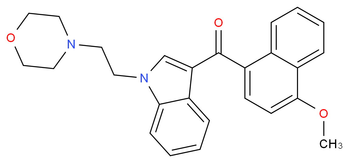 3-(4-methoxynaphthalene-1-carbonyl)-1-[2-(morpholin-4-yl)ethyl]-1H-indole_分子结构_CAS_166599-76-4