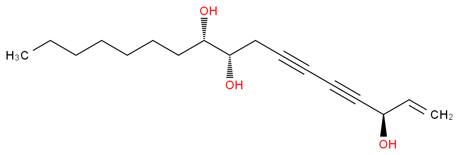 (3R,9S,10S)-heptadec-1-en-4,6-diyne-3,9,10-triol_分子结构_CAS_87005-03-6