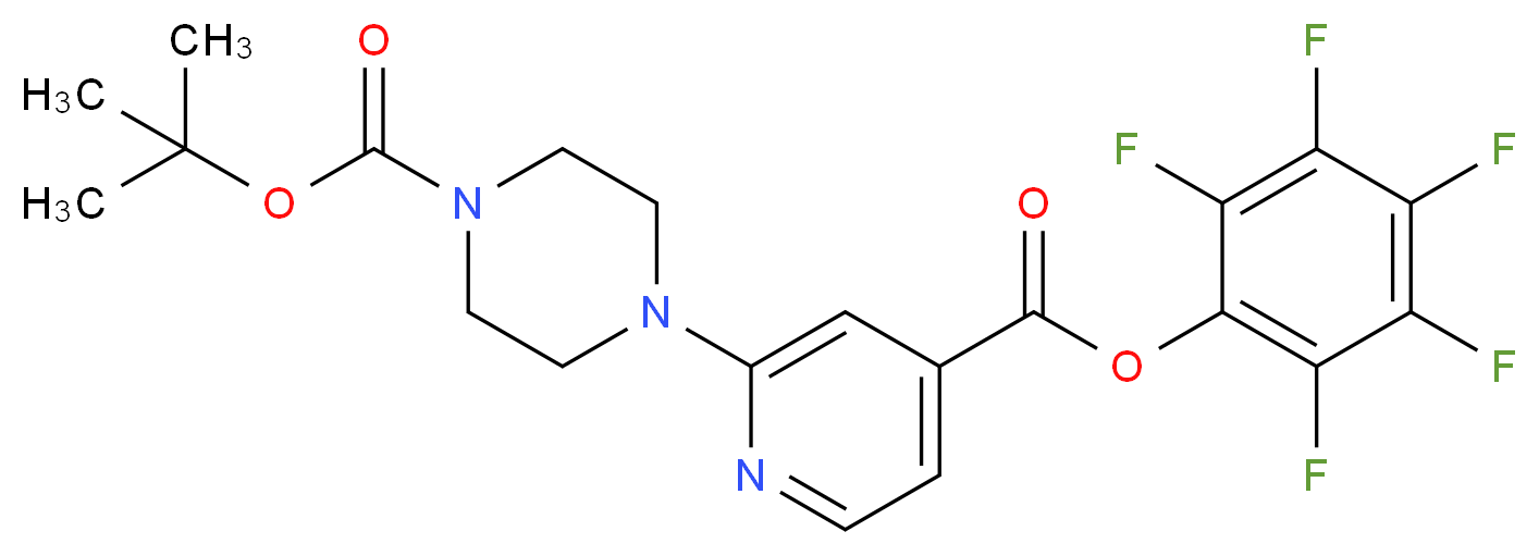 pentafluorophenyl 2-[4-(tert-butoxycarbonyl)piperazin-1-yl]isonicotinate_分子结构_CAS_944450-81-1)