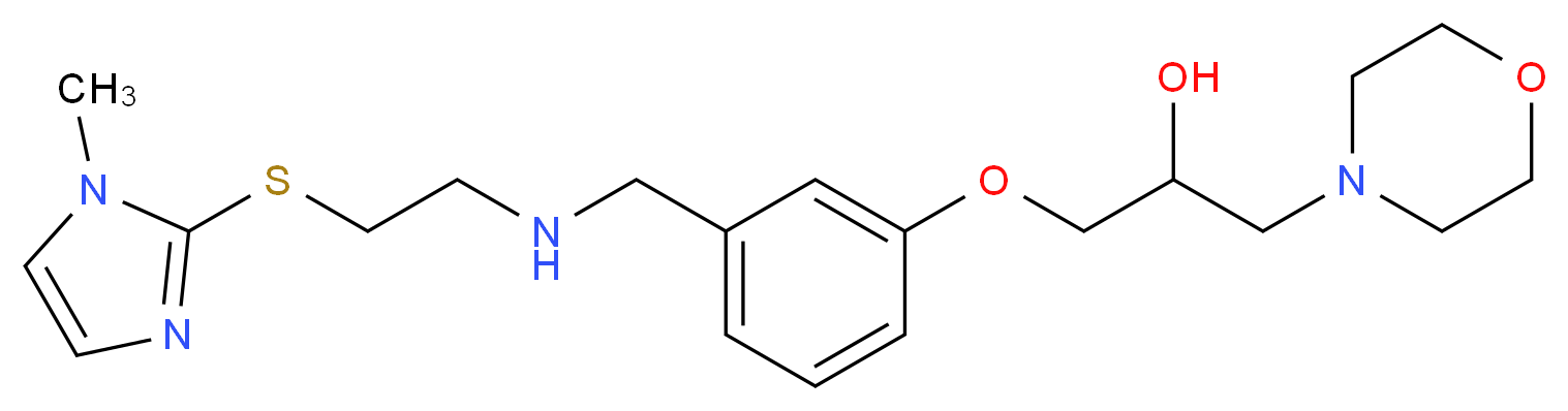 1-{3-[({2-[(1-methyl-1H-imidazol-2-yl)thio]ethyl}amino)methyl]phenoxy}-3-(4-morpholinyl)-2-propanol_分子结构_CAS_)