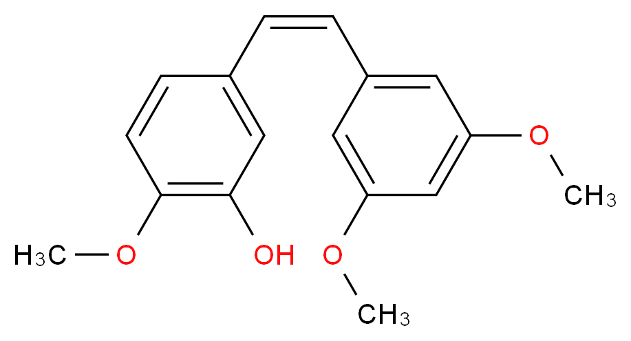 cis-3,4',5-Trimethoxy-3'-hydroxystilbene_分子结构_CAS_586410-08-4)