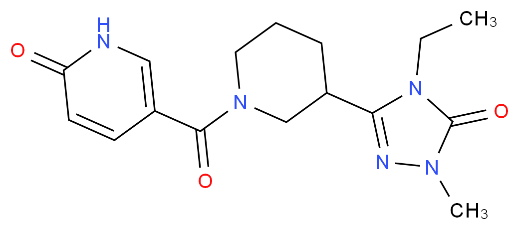 5-{[3-(4-ethyl-1-methyl-5-oxo-4,5-dihydro-1H-1,2,4-triazol-3-yl)piperidin-1-yl]carbonyl}pyridin-2(1H)-one_分子结构_CAS_)