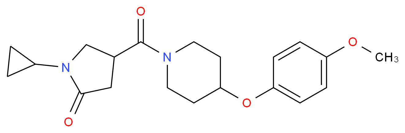 1-cyclopropyl-4-{[4-(4-methoxyphenoxy)-1-piperidinyl]carbonyl}-2-pyrrolidinone_分子结构_CAS_)