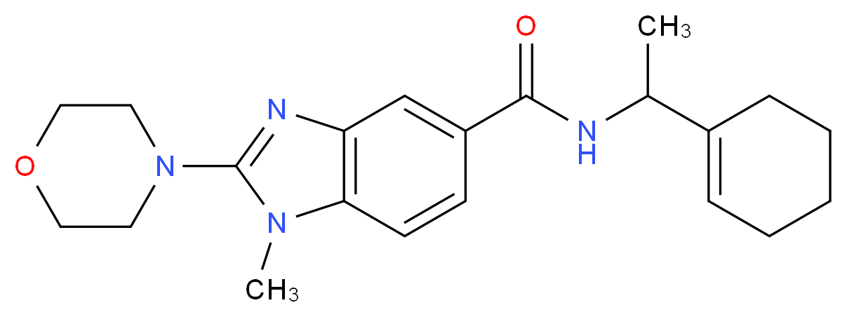 N-[1-(1-cyclohexen-1-yl)ethyl]-1-methyl-2-(4-morpholinyl)-1H-benzimidazole-5-carboxamide_分子结构_CAS_)