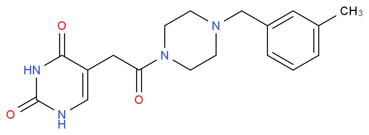 5-{2-[4-(3-methylbenzyl)-1-piperazinyl]-2-oxoethyl}-2,4(1H,3H)-pyrimidinedione_分子结构_CAS_)