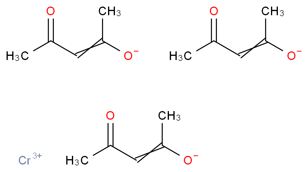 chromium(3+) ion tris(4-oxopent-2-en-2-olate)_分子结构_CAS_21679-31-2