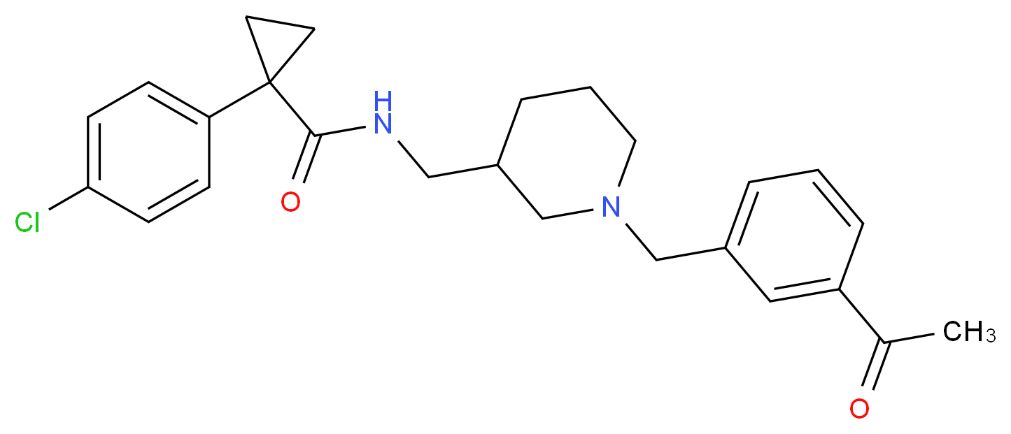 N-{[1-(3-acetylbenzyl)-3-piperidinyl]methyl}-1-(4-chlorophenyl)cyclopropanecarboxamide_分子结构_CAS_)