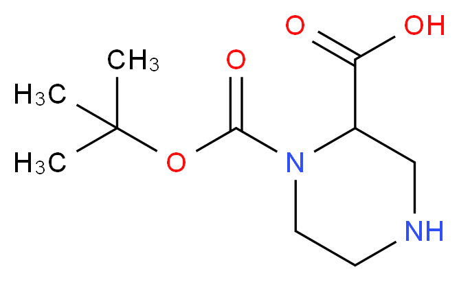 1-Boc-哌嗪-2-羧酸_分子结构_CAS_)