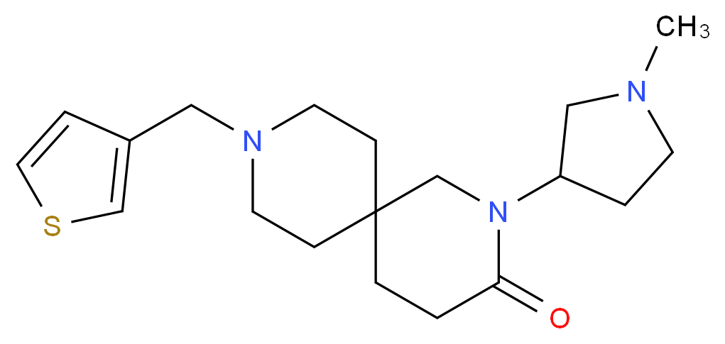 2-(1-methylpyrrolidin-3-yl)-9-(3-thienylmethyl)-2,9-diazaspiro[5.5]undecan-3-one_分子结构_CAS_)