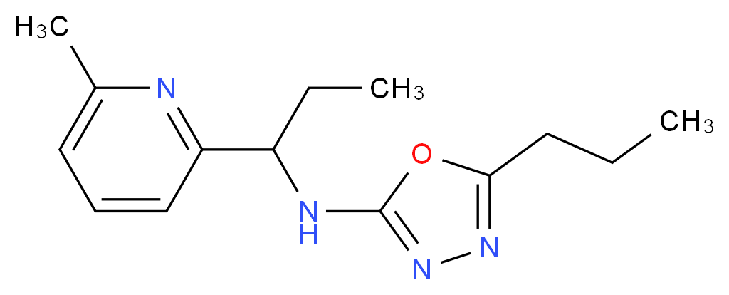 N-[1-(6-methylpyridin-2-yl)propyl]-5-propyl-1,3,4-oxadiazol-2-amine_分子结构_CAS_)