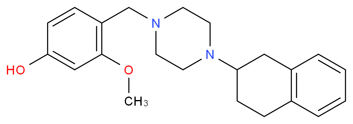 3-methoxy-4-{[4-(1,2,3,4-tetrahydro-2-naphthalenyl)-1-piperazinyl]methyl}phenol_分子结构_CAS_)