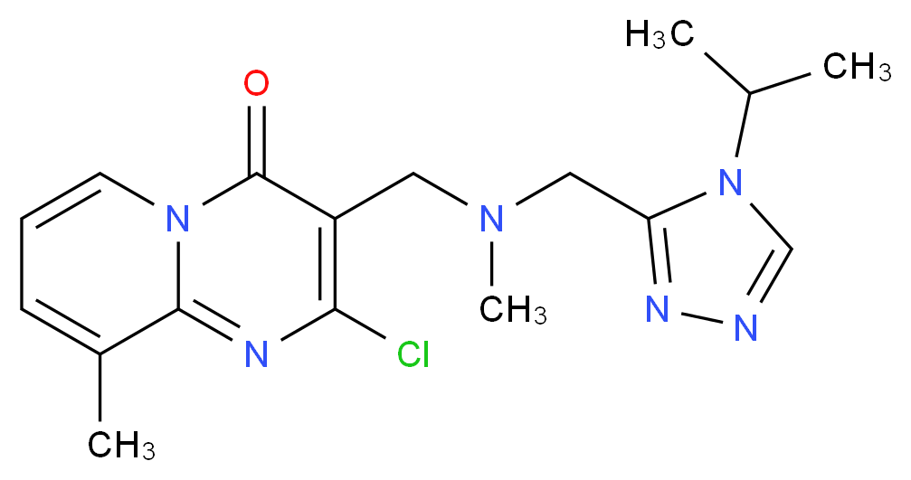 2-chloro-3-{[[(4-isopropyl-4H-1,2,4-triazol-3-yl)methyl](methyl)amino]methyl}-9-methyl-4H-pyrido[1,2-a]pyrimidin-4-one_分子结构_CAS_)