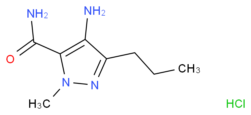 4-amino-1-methyl-3-propyl-1H-pyrazole-5-carboxamide hydrochloride_分子结构_CAS_247584-10-7