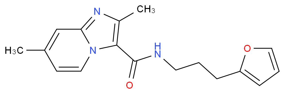 N-[3-(2-furyl)propyl]-2,7-dimethylimidazo[1,2-a]pyridine-3-carboxamide_分子结构_CAS_)