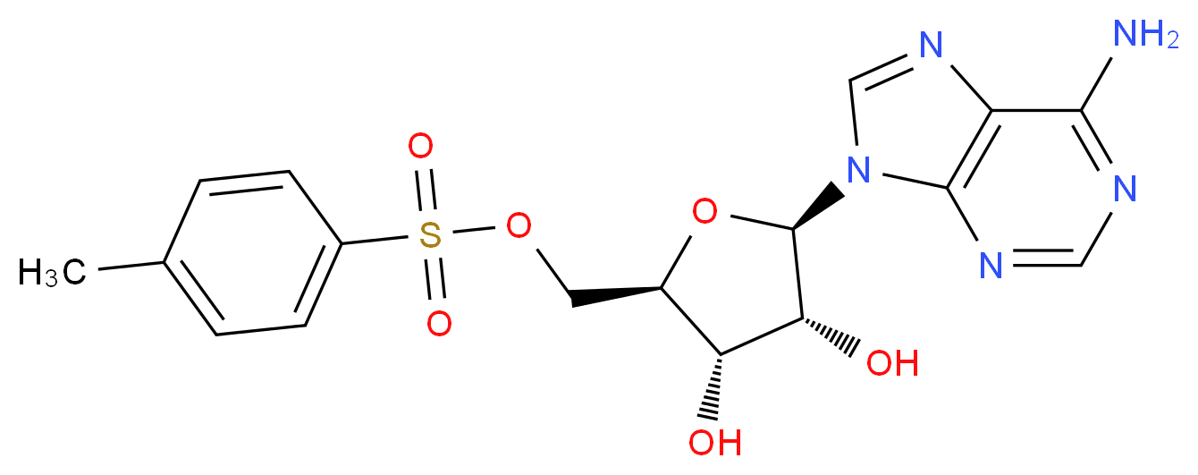 [(2R,3S,4R,5R)-5-(6-amino-9H-purin-9-yl)-3,4-dihydroxyoxolan-2-yl]methyl 4-methylbenzene-1-sulfonate_分子结构_CAS_5135-30-8