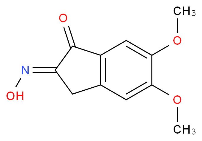 (2E)-2-(hydroxyimino)-5,6-dimethoxy-2,3-dihydro-1H-inden-1-one_分子结构_CAS_2107-85-9