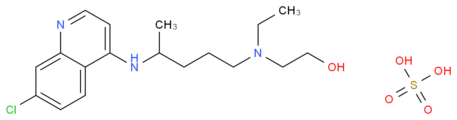 2-((4-((7-Chloroquinolin-4-yl)amino)pentyl)(ethyl)amino)ethanol sulfate_分子结构_CAS_747-36-4)