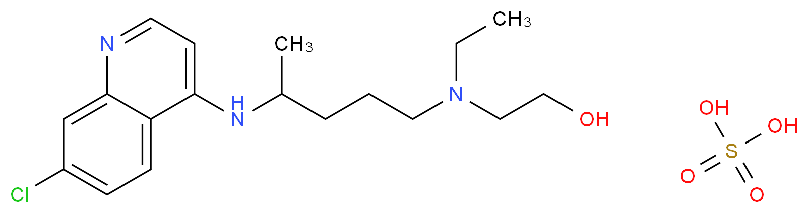 2-((4-((7-Chloroquinolin-4-yl)amino)-pentyl)(ethyl)amino)ethanol sulfate_分子结构_CAS_747-36-4)