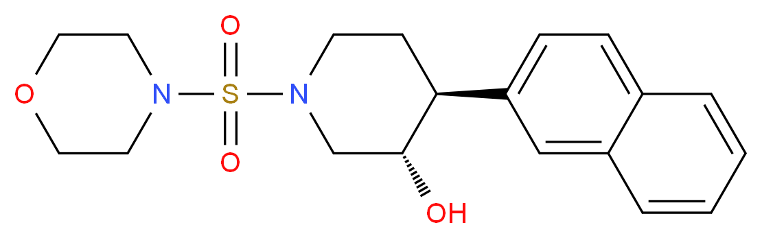(3S*,4S*)-1-(morpholin-4-ylsulfonyl)-4-(2-naphthyl)piperidin-3-ol_分子结构_CAS_)