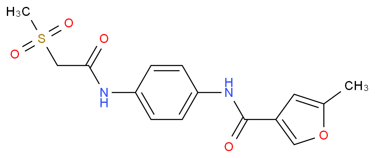 5-methyl-N-(4-{[(methylsulfonyl)acetyl]amino}phenyl)-3-furamide_分子结构_CAS_)