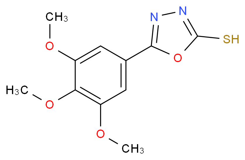 5-(3,4,5-trimethoxyphenyl)-1,3,4-oxadiazole-2-thiol_分子结构_CAS_23269-92-3