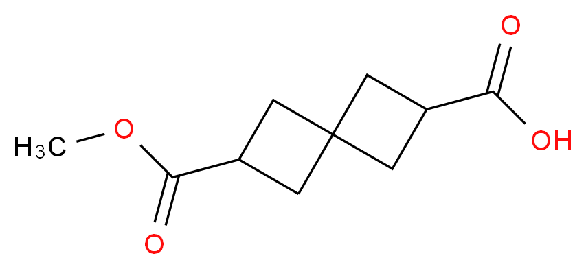 Spiro[3.3]heptane-2,6-dicarboxylic acid monomethyl ester_分子结构_CAS_10481-25-1)