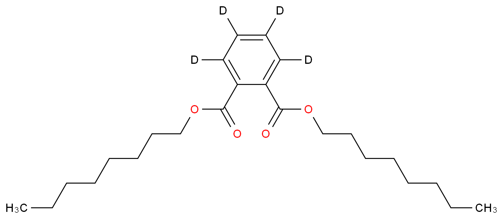 1,2-dioctyl (<sup>2</sup>H<sub>4</sub>)benzene-1,2-dicarboxylate_分子结构_CAS_93952-13-7