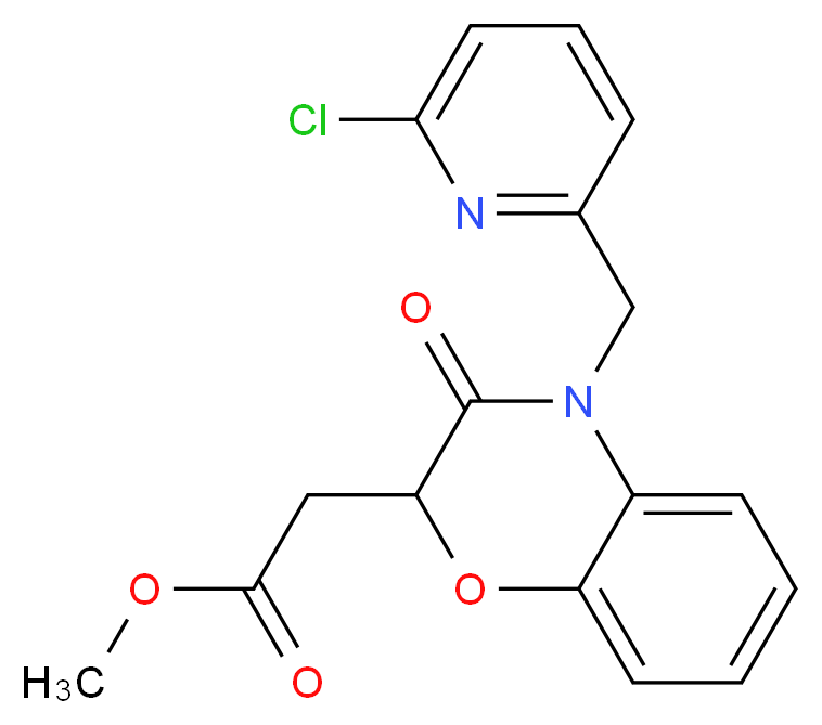 methyl {4-[(6-chloropyridin-2-yl)methyl]-3-oxo-3,4-dihydro-2H-1,4-benzoxazin-2-yl}acetate_分子结构_CAS_)