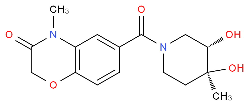 6-{[(3S*,4S*)-3,4-dihydroxy-4-methylpiperidin-1-yl]carbonyl}-4-methyl-2H-1,4-benzoxazin-3(4H)-one_分子结构_CAS_)