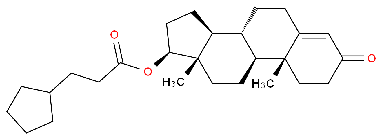 (1S,2R,10R,11S,14S,15S)-2,15-dimethyl-5-oxotetracyclo[8.7.0.0<sup>2</sup>,<sup>7</sup>.0<sup>1</sup><sup>1</sup>,<sup>1</sup><sup>5</sup>]heptadec-6-en-14-yl 3-cyclopentylpropanoate_分子结构_CAS_58-20-8