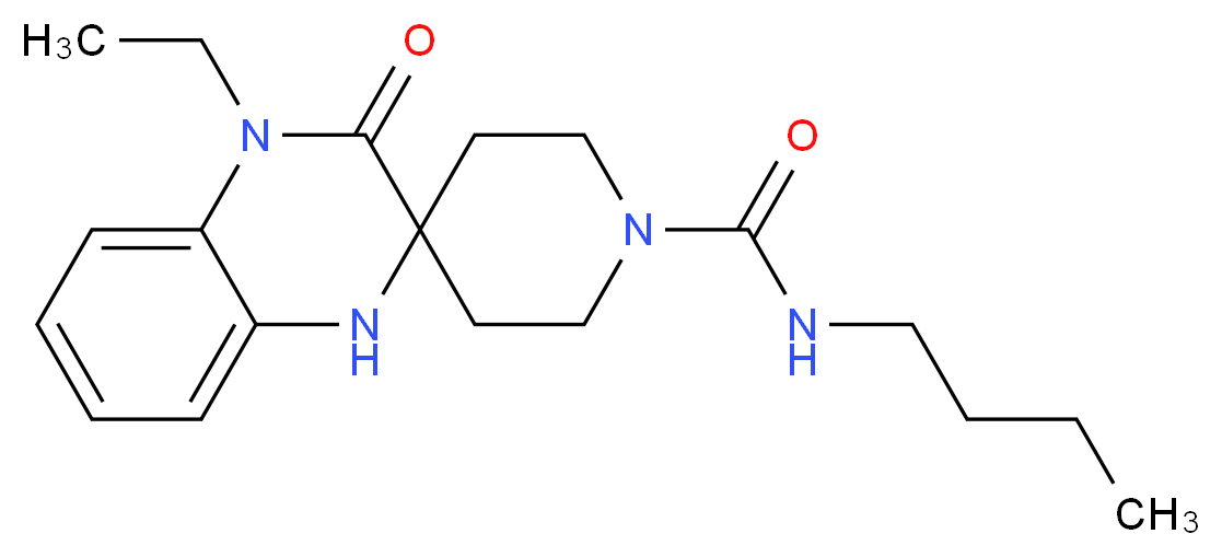 N-butyl-4'-ethyl-3'-oxo-3',4'-dihydro-1H,1'H-spiro[piperidine-4,2'-quinoxaline]-1-carboxamide_分子结构_CAS_)