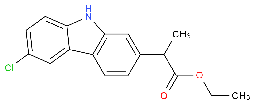 ethyl 2-(6-chloro-9H-carbazol-2-yl)propanoate_分子结构_CAS_52262-89-2