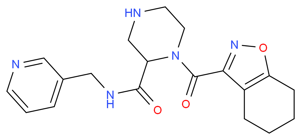 N-(3-pyridinylmethyl)-1-(4,5,6,7-tetrahydro-1,2-benzisoxazol-3-ylcarbonyl)-2-piperazinecarboxamide_分子结构_CAS_)