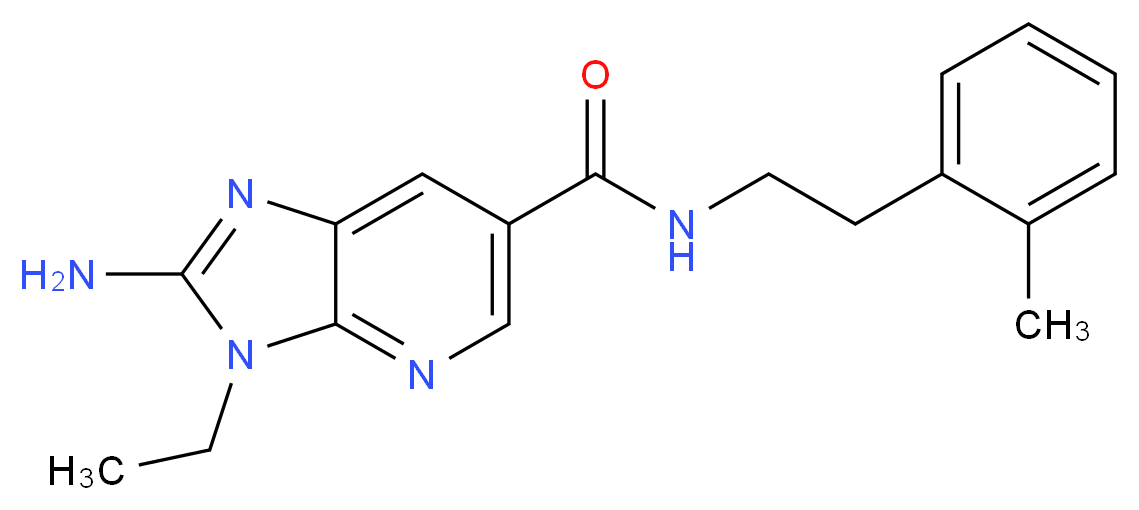 2-amino-3-ethyl-N-[2-(2-methylphenyl)ethyl]-3H-imidazo[4,5-b]pyridine-6-carboxamide_分子结构_CAS_)