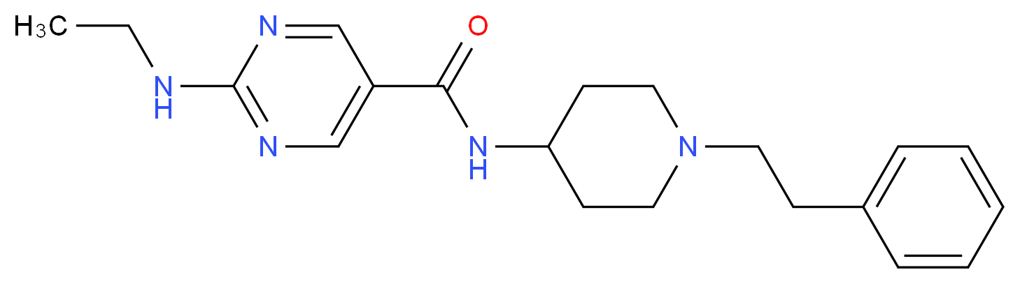 2-(ethylamino)-N-[1-(2-phenylethyl)-4-piperidinyl]-5-pyrimidinecarboxamide_分子结构_CAS_)