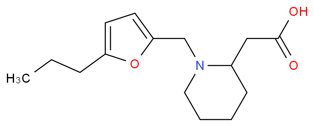 {1-[(5-propyl-2-furyl)methyl]piperidin-2-yl}acetic acid_分子结构_CAS_)